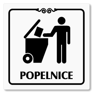 Popelnice, 148x148mm, bílá, Texas